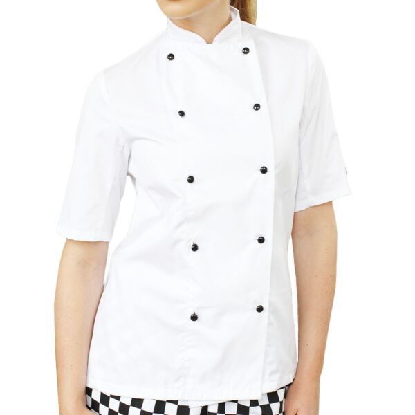 Removable Stud Short Sleeve Chef's Jacket Thumbnail