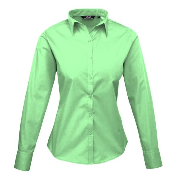 Premier Ladies Long Sleeve Poplin Blouse Thumbnail