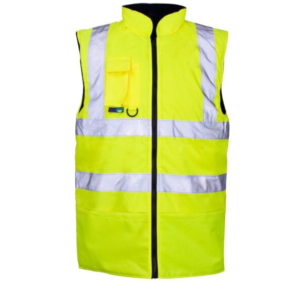 Supertouch Hi Vis Yellow Reversible Bodywarmer Thumbnail