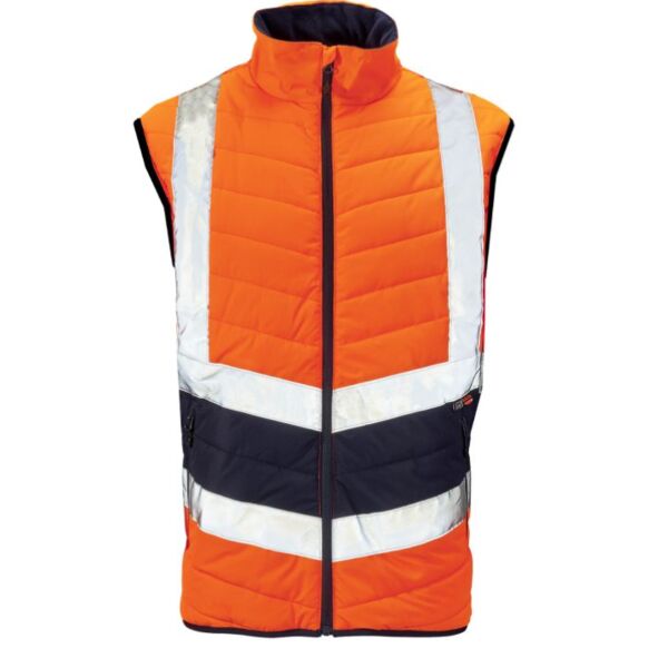 Supertouch Hi Vis Orange 2 Tone Puffer Bodywarmer Thumbnail